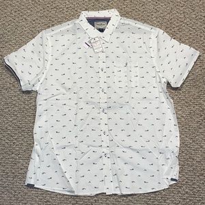 Flag & Anthem Shark Pattern Button Down